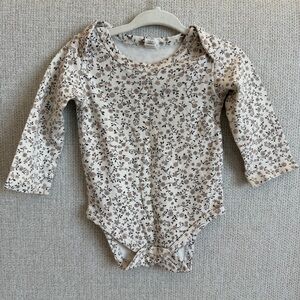 Colored Organics Floral Long Sleeve Baby Onesie